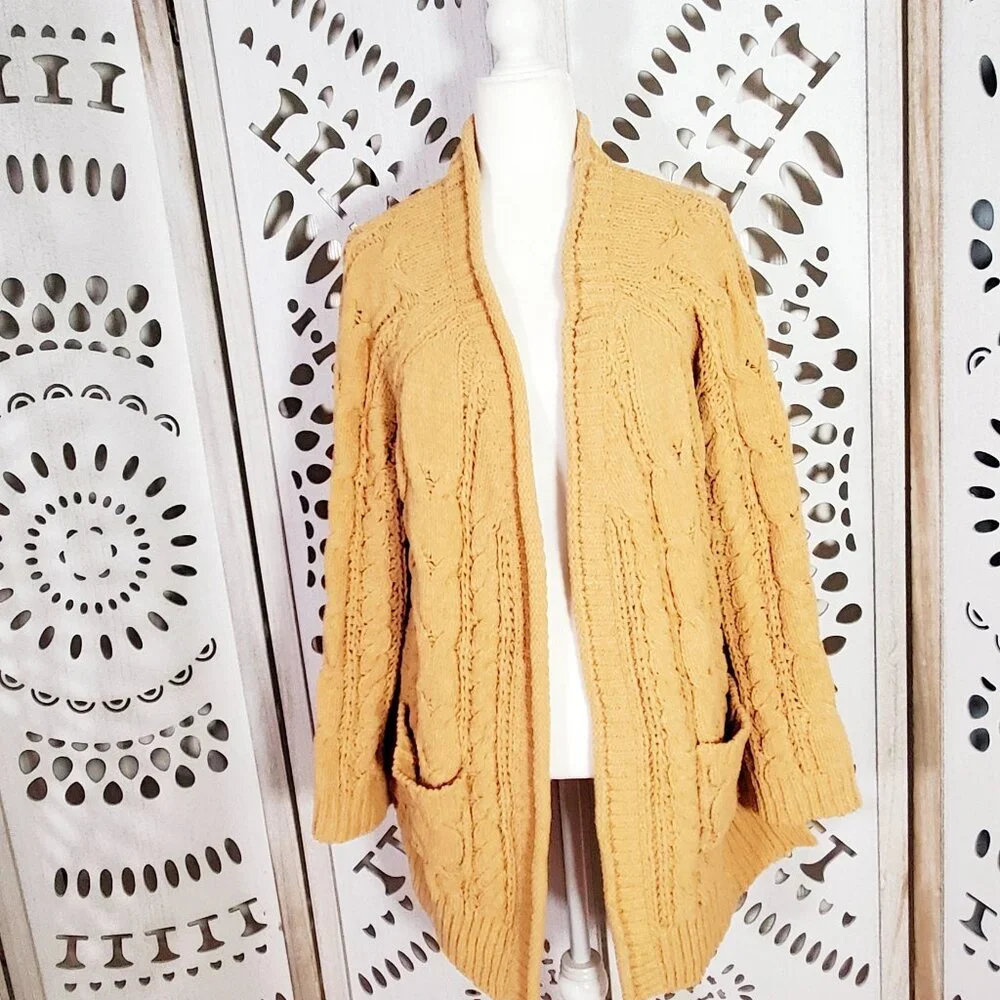 POL Chunky Cable Knit Cardigan Bohemin Size M